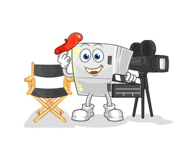 the fridge director mascot. cartoon vecto