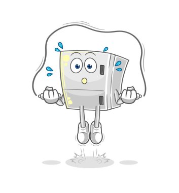 the fridge jump rope exercise. character vecto