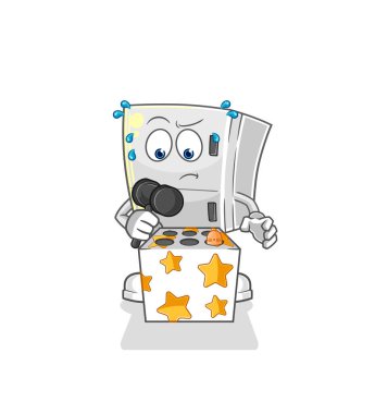 the fridge play whack a mole mascot. cartoon vecto