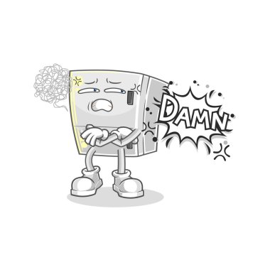 the fridge very pissed off illustration. character vecto
