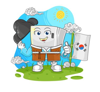 the fridge korean culture vector. cartoon characte