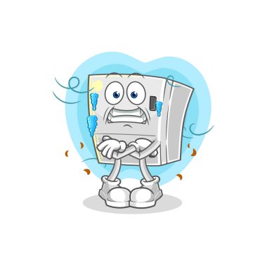the fridge cold illustration. character vecto
