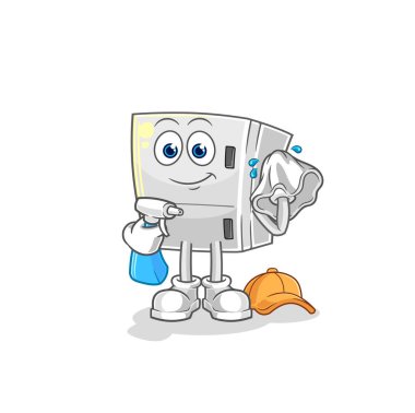 the fridge cleaner vector. cartoon characte
