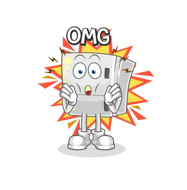 the fridge Oh my God vector. cartoon characte