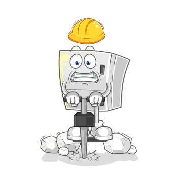 the fridge drill the ground cartoon character vecto