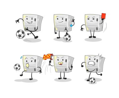 the fridge football group character. cartoon mascot vecto