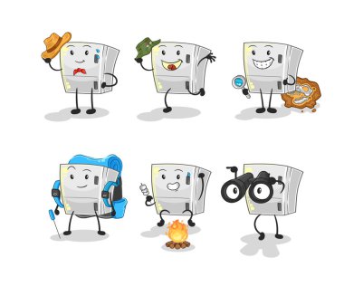 the fridge adventure group character. cartoon mascot vecto