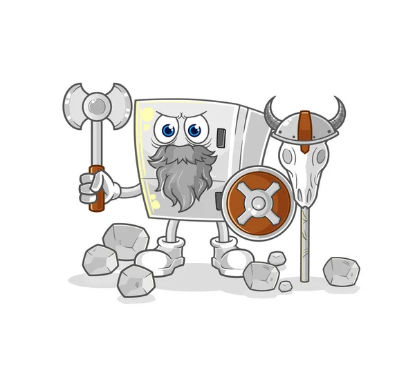 Frigo Viking Avec Une Illustration Hache Vecto Caractère — Image vectorielle