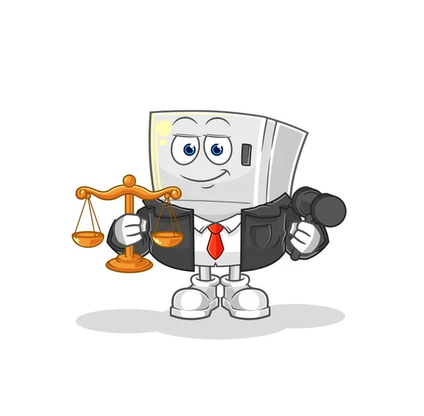 Fridge Lawyer Cartoon Cartoon Mascot Vecto — Stock Vector