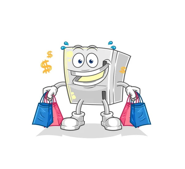 Fridge Shoping Mascot Cartoon Vecto — Stock Vector