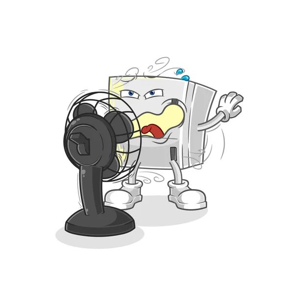 Fridge Fan Character Cartoon Mascot Vecto — Stock Vector