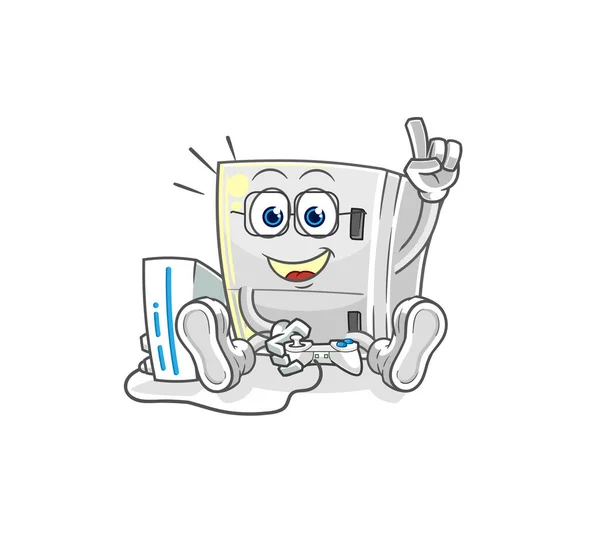 Réfrigérateur Jouant Aux Jeux Vidéo Dessin Animé Xote — Image vectorielle