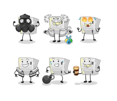 the fridge villain group character. cartoon mascot vecto