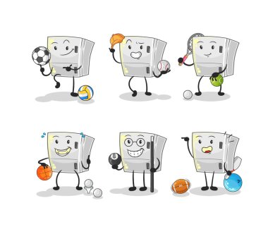 the fridge sport set character. cartoon mascot vecto