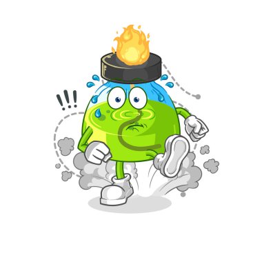 the laboratory spirit lamp running illustration. character vecto