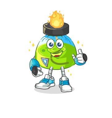 the laboratory spirit lamp robot character. cartoon mascot vecto