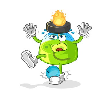 the laboratory spirit lamp hiten by bowling cartoon. cartoon mascot vecto