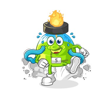 the laboratory spirit lamp runner character. cartoon mascot vecto