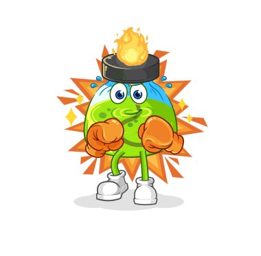 the laboratory spirit lamp boxer character. cartoon mascot vecto