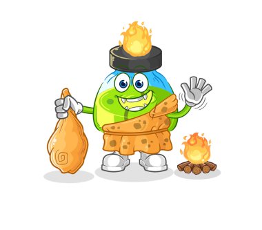 the laboratory spirit lamp ancient cartoon. cartoon mascot vecto