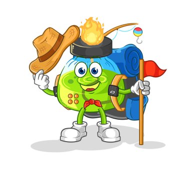 the laboratory spirit lamp scout vector. cartoon characte