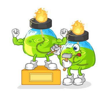 the laboratory spirit lamp sculptor character. cartoon mascot vecto