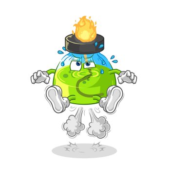 the laboratory spirit lamp fart jumping illustration. character vecto