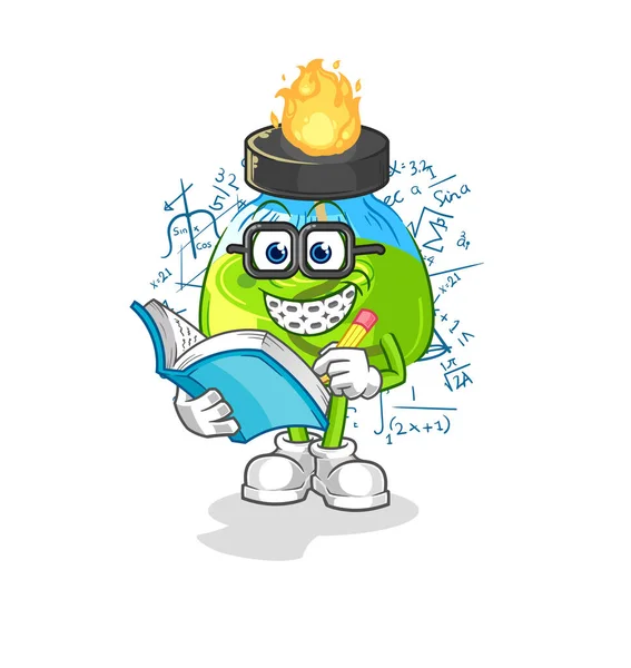 Laboratory Spirit Lamp Geek Cartoon Cartoon Mascot Vecto — Stockvektor