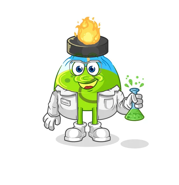 Laboratory Spirit Lamp Scientist Character Cartoon Mascot Vecto — Stock Vector