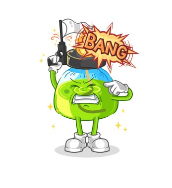 the laboratory spirit lamp warning shot mascot. cartoon vecto