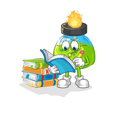 the laboratory spirit lamp studying mascot. cartoon vecto