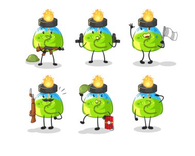the laboratory spirit lamp troops character. cartoon mascot vecto