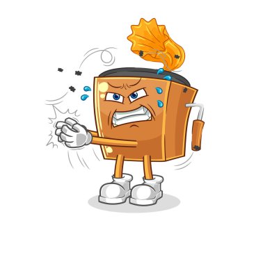 the record player swat fly character. cartoon mascot vecto