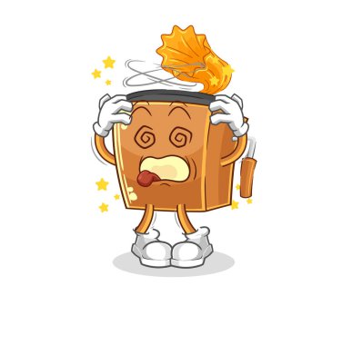 the record player dizzy head mascot. cartoon vecto