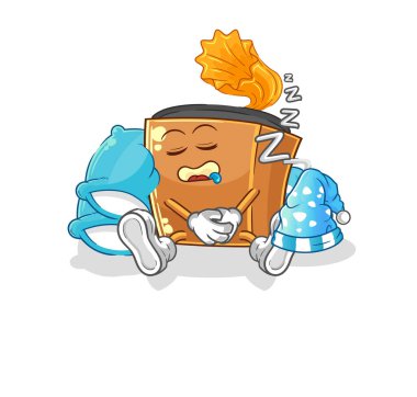 the record player sleeping character. cartoon mascot vecto