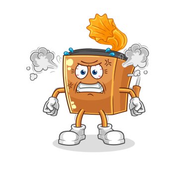 the record player very angry mascot. cartoon vecto