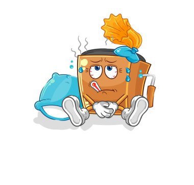 the record player sick vector. cartoon characte