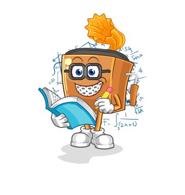 the record player geek cartoon. cartoon mascot vecto