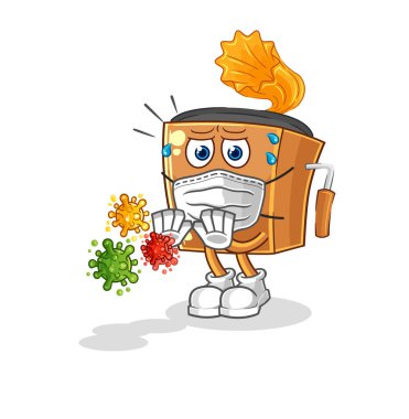 the record player refuse viruses cartoon. cartoon mascot vecto