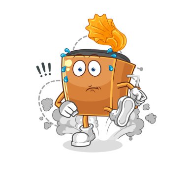 the record player running illustration. character vecto