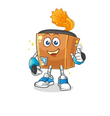 the record player robot character. cartoon mascot vecto