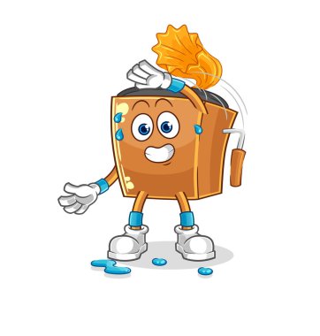 the record player stretching character. cartoon mascot vecto