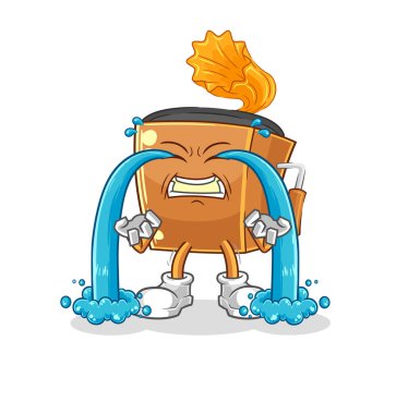 the record player crying illustration. character vecto