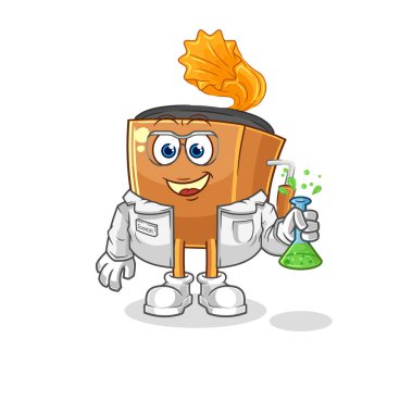 the record player scientist character. cartoon mascot vecto