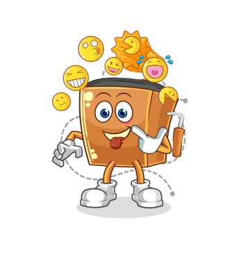 the record player laugh and mock character. cartoon mascot vecto