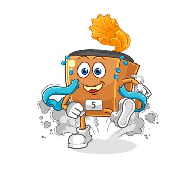 the record player runner character. cartoon mascot vecto