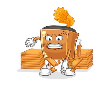 the record player karate mascot. cartoon vecto