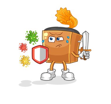 the record player against viruses cartoon. cartoon mascot vecto