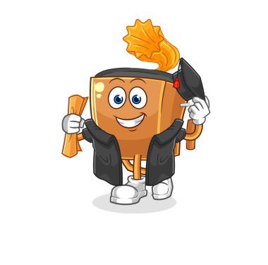 the record player graduation vector. cartoon characte