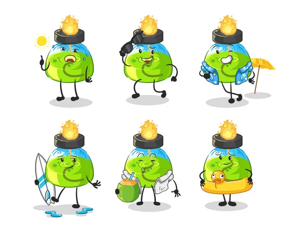 Laboratory Spirit Lamp Holiday Character Cartoon Mascot Vecto — ストックベクタ